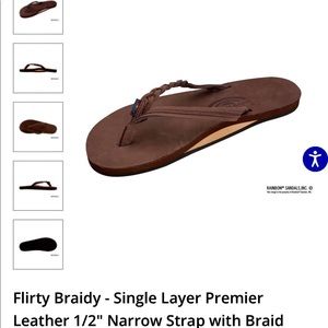 Rainbow leather sandals, size 7.